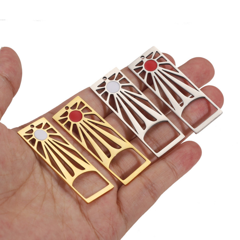 4db Rozsdamentes acél Tanjiro fülbevaló Demon Slayer hosszú fülbevaló Anime Cosplay kellékek Hanafuda Drop Diy Sun Launch Charms medál