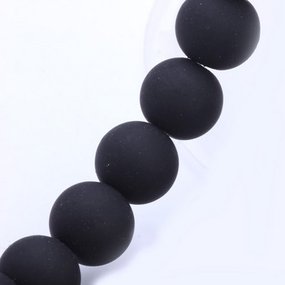 OlingArt gumi üveggyöngyök 6 mm/8 mm/10 mm/14 mm matt fekete színű barkács ékszerkészítés karkötő/nyaklánc