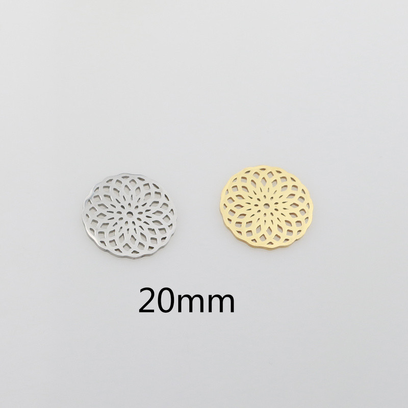 Aiovlo 5 kom/lot Yoga lotos čakra šarm od nehrđajućeg čelika Zlatna okrugla oznaka šuplja narukvica s privjeskom i ogrlica s cvijetom lotosa