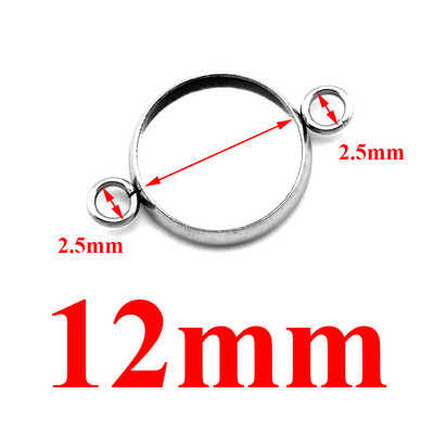 20db/tétel Fit 6/8/10/12/14/16/18/20/25/30mm Két lyukú akasztós rozsdamentes acél Cameo Cabochon alapbeállítás barkács ékszerkészítéshez