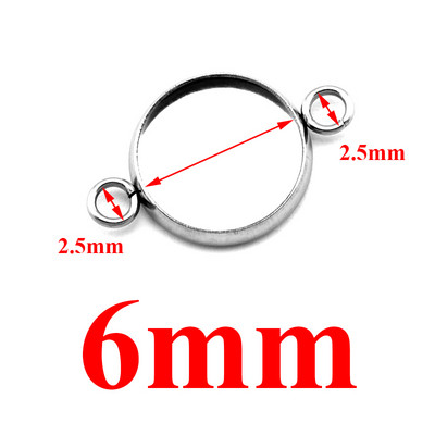 20db/tétel Fit 6/8/10/12/14/16/18/20/25/30mm Két lyukú akasztós rozsdamentes acél Cameo Cabochon alapbeállítás barkács ékszerkészítéshez