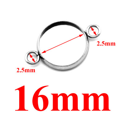 20db/tétel Fit 6/8/10/12/14/16/18/20/25/30mm Két lyukú akasztós rozsdamentes acél Cameo Cabochon alapbeállítás barkács ékszerkészítéshez
