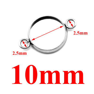 20db/tétel Fit 6/8/10/12/14/16/18/20/25/30mm Két lyukú akasztós rozsdamentes acél Cameo Cabochon alapbeállítás barkács ékszerkészítéshez