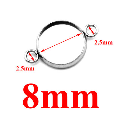 20db/tétel Fit 6/8/10/12/14/16/18/20/25/30mm Két lyukú akasztós rozsdamentes acél Cameo Cabochon alapbeállítás barkács ékszerkészítéshez