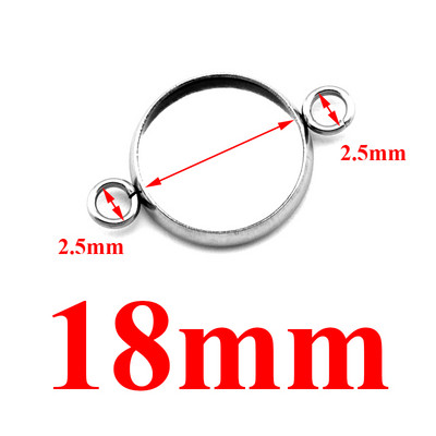 20db/tétel Fit 6/8/10/12/14/16/18/20/25/30mm Két lyukú akasztós rozsdamentes acél Cameo Cabochon alapbeállítás barkács ékszerkészítéshez