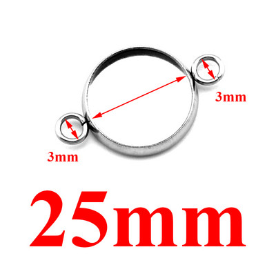 20db/tétel Fit 6/8/10/12/14/16/18/20/25/30mm Két lyukú akasztós rozsdamentes acél Cameo Cabochon alapbeállítás barkács ékszerkészítéshez