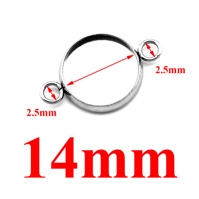 20db/tétel Fit 6/8/10/12/14/16/18/20/25/30mm Két lyukú akasztós rozsdamentes acél Cameo Cabochon alapbeállítás barkács ékszerkészítéshez