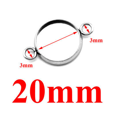 20db/tétel Fit 6/8/10/12/14/16/18/20/25/30mm Két lyukú akasztós rozsdamentes acél Cameo Cabochon alapbeállítás barkács ékszerkészítéshez