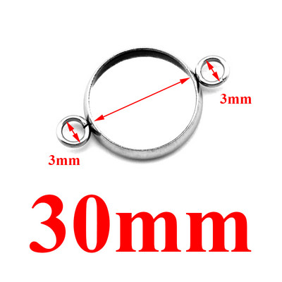 20db/tétel Fit 6/8/10/12/14/16/18/20/25/30mm Két lyukú akasztós rozsdamentes acél Cameo Cabochon alapbeállítás barkács ékszerkészítéshez