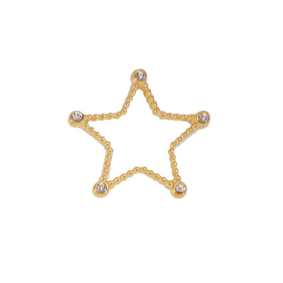 4 kom od nehrđajućeg čelika Heart Star Okrugli šuplji cirkonski privjesci Privjesci Konektori za izradu pribora za DIY naušnice