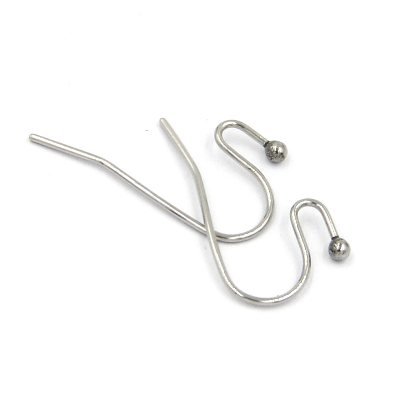 Aiovlo 100 kom./lot francuske kukice za uši, žica za bubrežne naušnice, žica za uši, 20 mm, 361 nehrđajući čelik za izradu nakita, DIY kopča