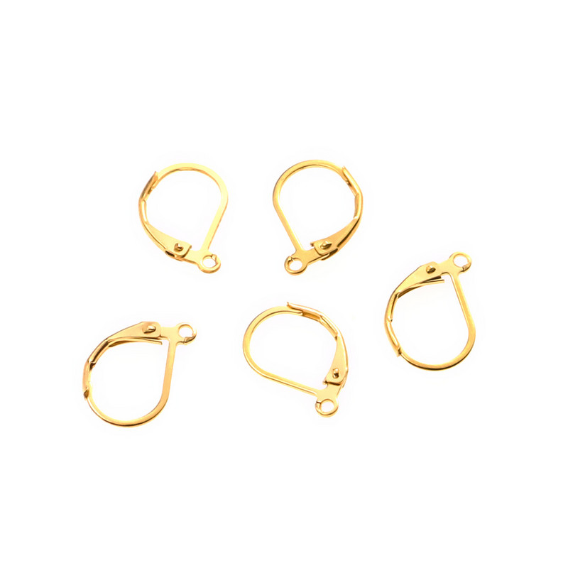 Aiovlo 20 kom/lot Zlatna francuska poluga za stražnju ušnu žicu Obruč s otvorenom petljom Leverback kukice za naušnice za DIY izradu naušnica