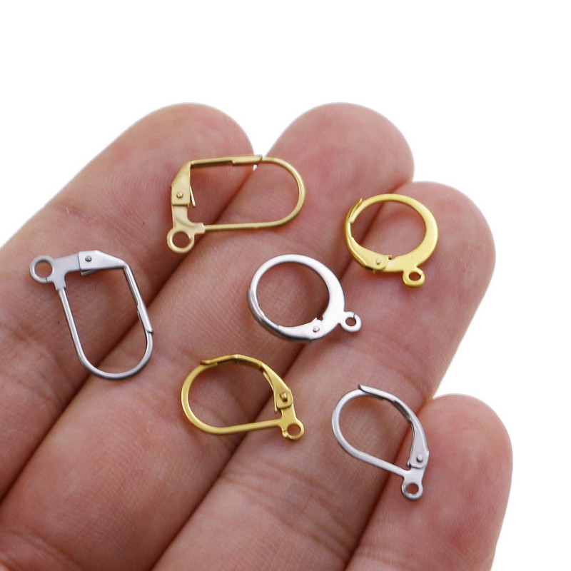 Aiovlo 20 kom/lot Zlatna francuska poluga za stražnju ušnu žicu Obruč s otvorenom petljom Leverback kukice za naušnice za DIY izradu naušnica