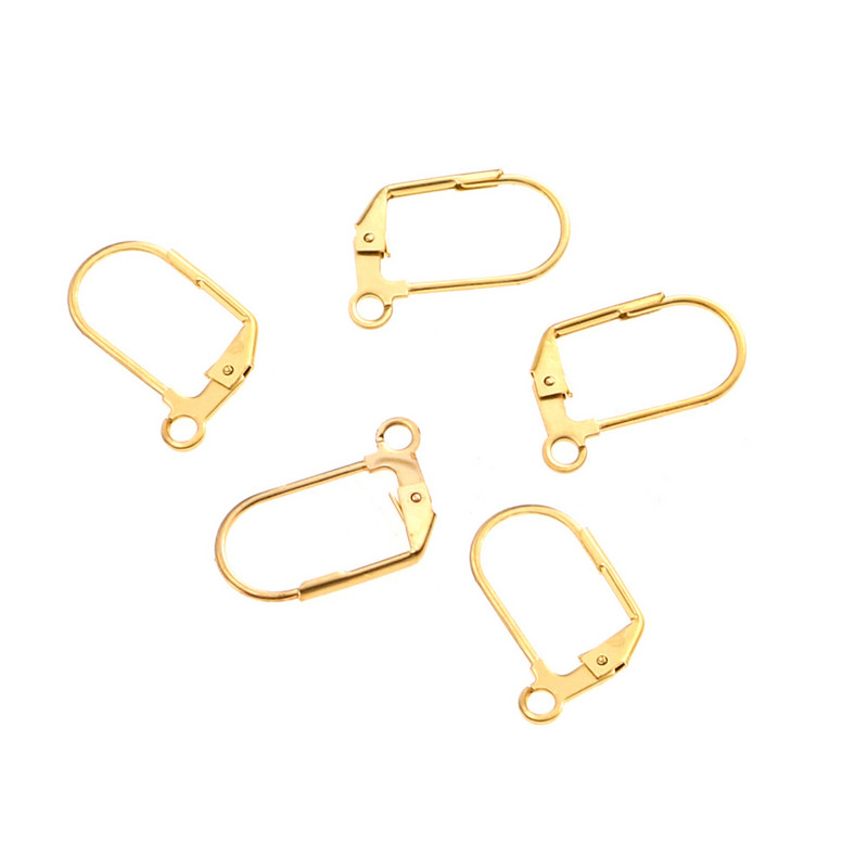 Aiovlo 20 kom/lot Zlatna francuska poluga za stražnju ušnu žicu Obruč s otvorenom petljom Leverback kukice za naušnice za DIY izradu naušnica