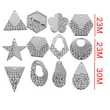 10 τμχ Ανοξείδωτο ατσάλι Gold Geometry Drop Texture Σκουλαρίκια Charms Κολιέ DIY Κοσμήματα κατασκευής εξαρτημάτων βραχιολιών Χονδρική