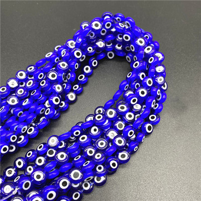 6 mm 8 mm 10 mm staklene perle ovalnog oblika Evil Eye Spacer perle za izradu nakita DIY privjesci Narukvica Ogrlica Dodaci