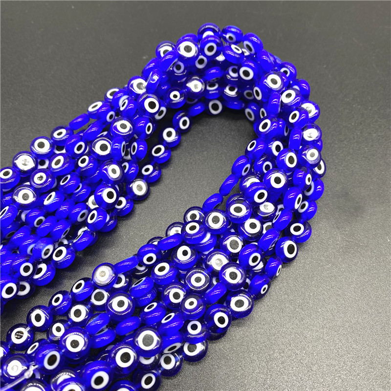 6 mm 8 mm 10 mm staklene perle ovalnog oblika Evil Eye Spacer perle za izradu nakita DIY privjesci Narukvica Ogrlica Dodaci