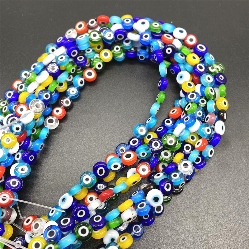 6 mm 8 mm 10 mm staklene perle ovalnog oblika Evil Eye Spacer perle za izradu nakita DIY privjesci Narukvica Ogrlica Dodaci