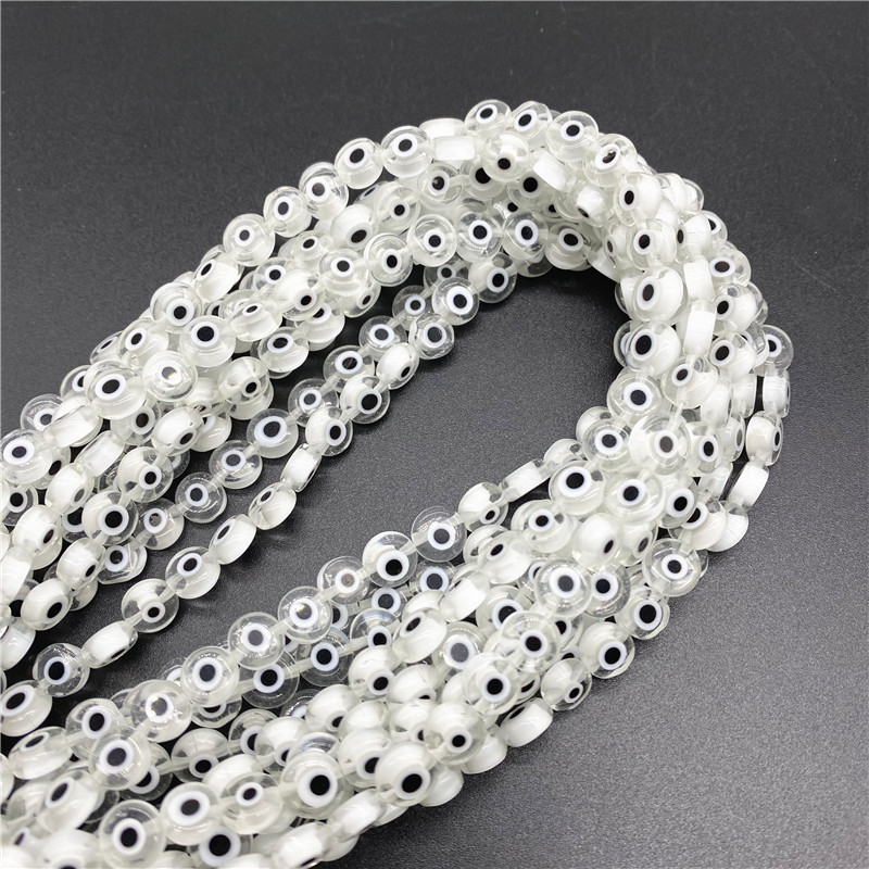 6 mm 8 mm 10 mm staklene perle ovalnog oblika Evil Eye Spacer perle za izradu nakita DIY privjesci Narukvica Ogrlica Dodaci