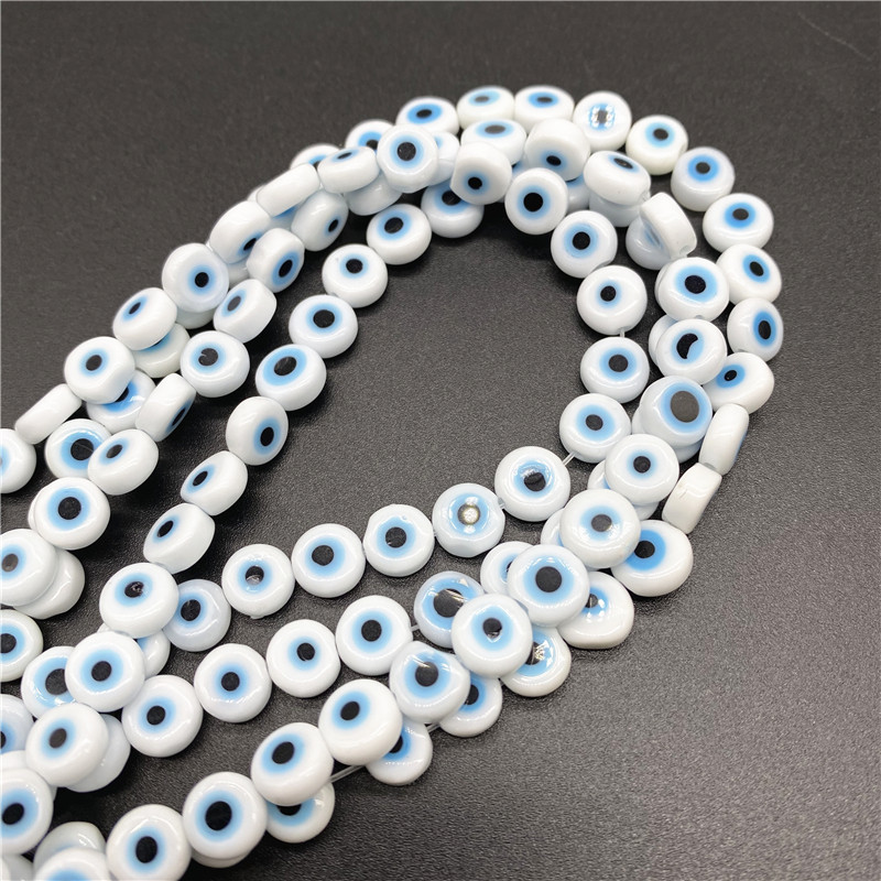 6 mm 8 mm 10 mm staklene perle ovalnog oblika Evil Eye Spacer perle za izradu nakita DIY privjesci Narukvica Ogrlica Dodaci