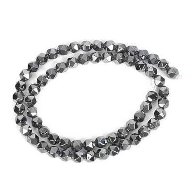 Tvrdi fasetirani crni hematit Prirodni kamen Labavi odstojnik Okrugla perla za izradu nakita DIY Narukvica Ogrlica Dodaci 3-12 mm