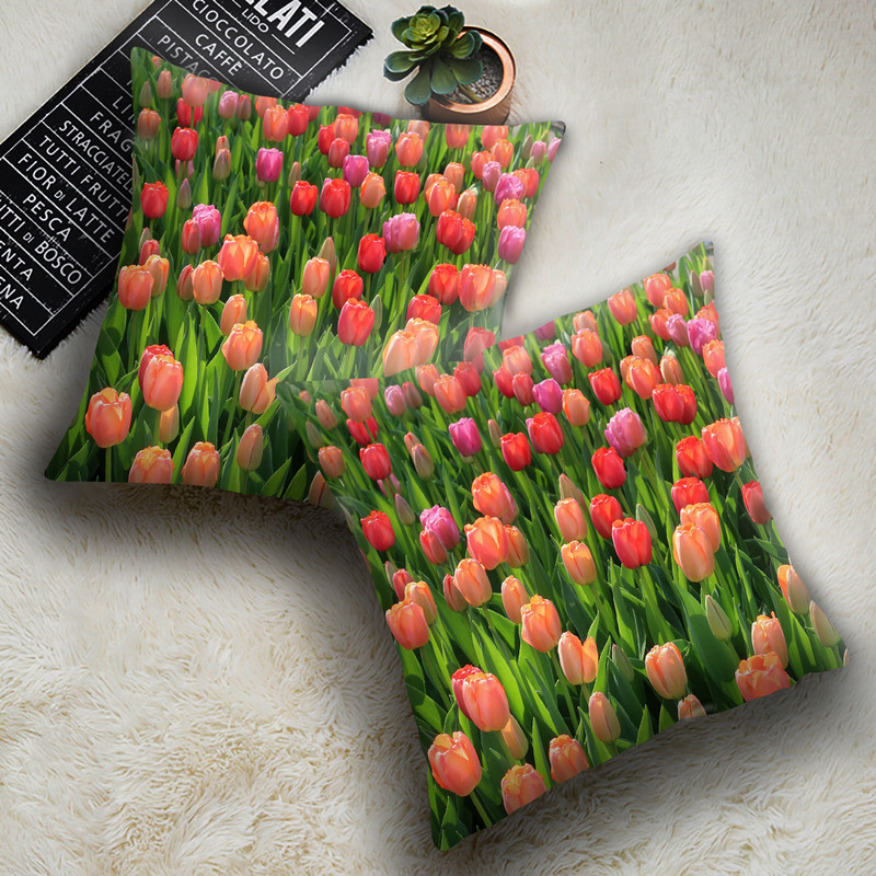 Jastučnica sa jarko crvenim cvijetom Kućni modni ukras Jastučnica za jastučiće Super meka kratka plišana jastučnica Fundas de colchón