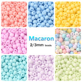 Uniforma 11/0 8/0 Mat Macaroon Boja staklenih perli Okrugli odstojnik 2 mm 3 mm perle za izradu nakita DIY pribor Veleprodaja