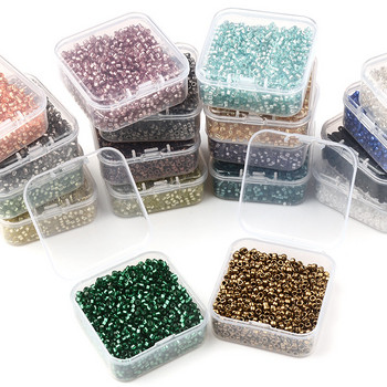 20g With Box or No Box 2,2x1,2mm Ασημένια επένδυση γυάλινες χάντρες 10/0 Uniform Tube Seed Beads for Jewelry Making DIY Accessories