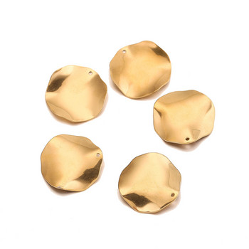 10PCS Златни изкривявания от неръждаема стомана Неравномерни кръгли обеци Талисмани Направи си сам Висящи обеци Висулки за консумативи за златни обеци