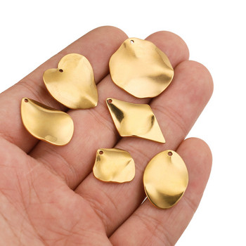 10 τμχ Ανοξείδωτο ατσάλι Gold Distortion Ανώμαλο στρογγυλό σκουλαρίκι Charms DIY κρεμαστά σκουλαρίκι για προμήθειες χρυσών σκουλαρίκια