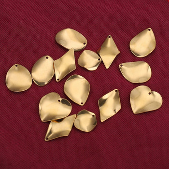 10PCS Златни изкривявания от неръждаема стомана Неравномерни кръгли обеци Талисмани Направи си сам Висящи обеци Висулки за консумативи за златни обеци