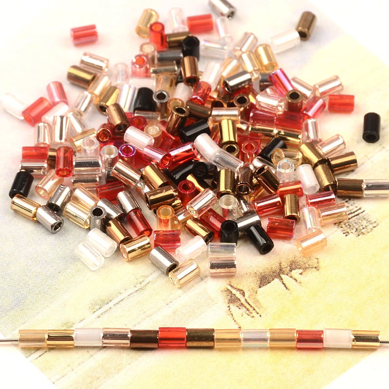 3,5 mm-es cső Üveggyöngyök Bugle Távtartó Gyöngyök ékszerekhez Gyöngyök készítése Mag gyöngyök barkács karkötők Női kézitáskák Ékszer gyöngyök Kralen