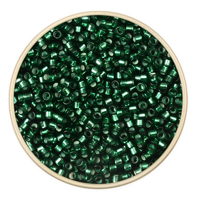Új 2,2x1,2 mm-es ezüst bélésű üveggyöngyökből 10/0 egységes csöves maggyöngyök ékszerkészítéshez, barkácsolási kézimunka-kiegészítőkhöz