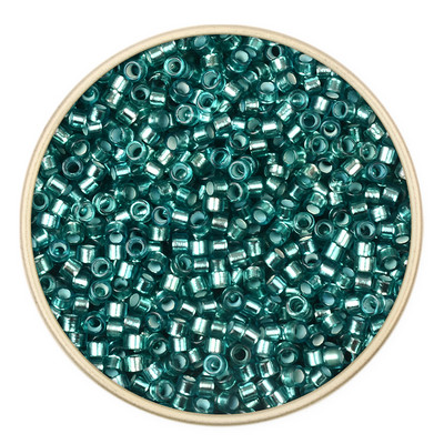 Új 2,2x1,2 mm-es ezüst bélésű üveggyöngyökből 10/0 egységes csöves maggyöngyök ékszerkészítéshez, barkácsolási kézimunka-kiegészítőkhöz