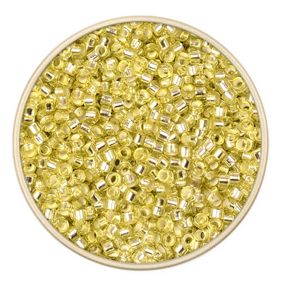 Új 2,2x1,2 mm-es ezüst bélésű üveggyöngyökből 10/0 egységes csöves maggyöngyök ékszerkészítéshez, barkácsolási kézimunka-kiegészítőkhöz
