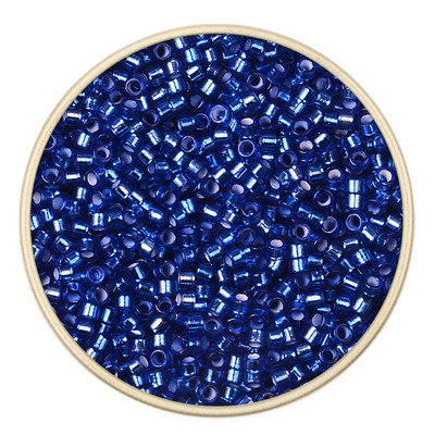 Új 2,2x1,2 mm-es ezüst bélésű üveggyöngyökből 10/0 egységes csöves maggyöngyök ékszerkészítéshez, barkácsolási kézimunka-kiegészítőkhöz