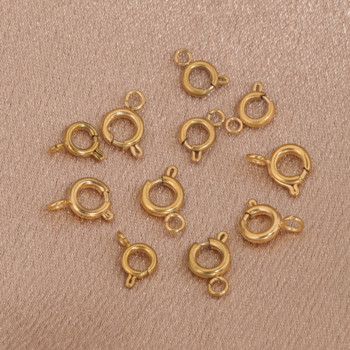 10 бр. PVD покритие от неръждаема стомана 18-каратово злато 5 mm 6 mm Claw Spring Закопчалки Конектори Куки Направи си сам консумативи за изработка на бижута на едро