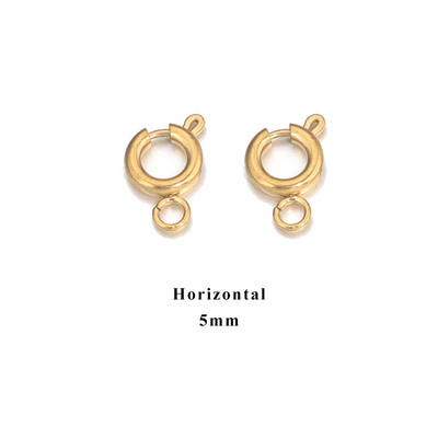 10 komada PVD presvučeno nehrđajućim čelikom 18K zlatom 5 mm 6 mm Claw Opruga Kopče Konektori Kuke DIY pribor za izradu nakita Veleprodaja