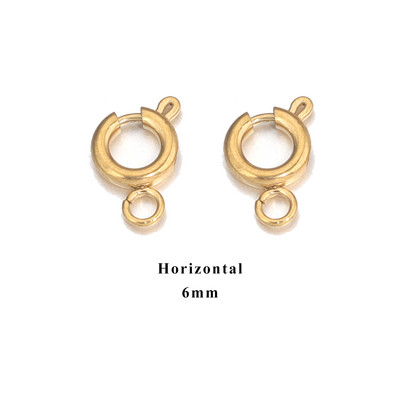 10 komada PVD presvučeno nehrđajućim čelikom 18K zlatom 5 mm 6 mm Claw Opruga Kopče Konektori Kuke DIY pribor za izradu nakita Veleprodaja