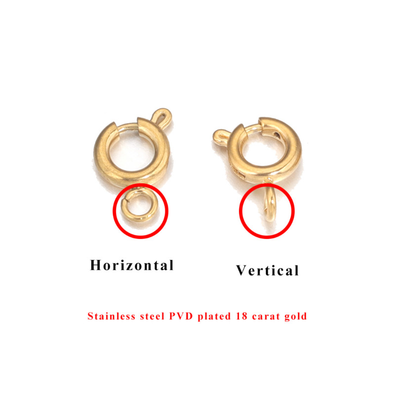10 komada PVD presvučeno nehrđajućim čelikom 18K zlatom 5 mm 6 mm Claw Opruga Kopče Konektori Kuke DIY pribor za izradu nakita Veleprodaja