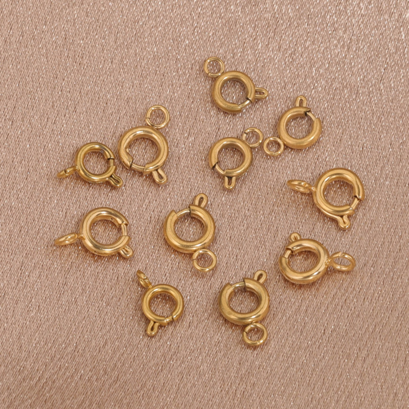 10 komada PVD presvučeno nehrđajućim čelikom 18K zlatom 5 mm 6 mm Claw Opruga Kopče Konektori Kuke DIY pribor za izradu nakita Veleprodaja