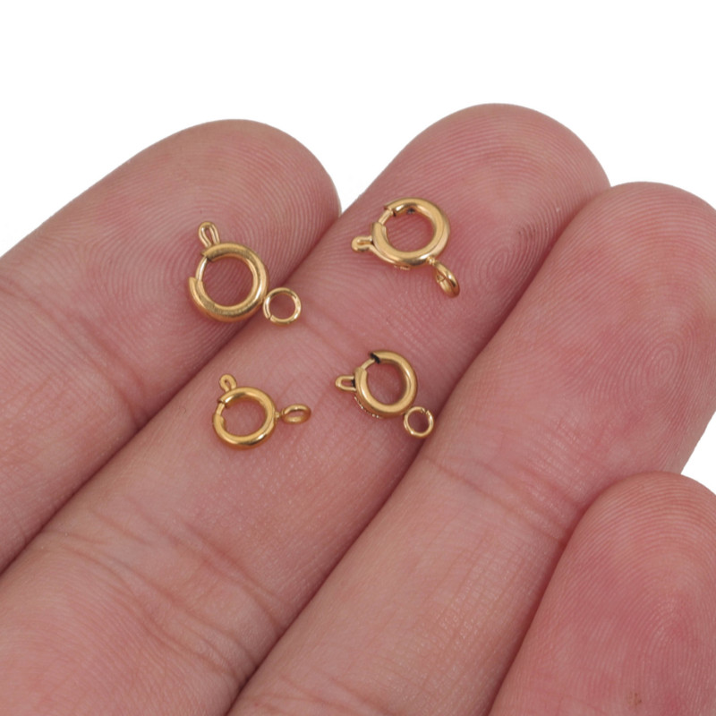 10 komada PVD presvučeno nehrđajućim čelikom 18K zlatom 5 mm 6 mm Claw Opruga Kopče Konektori Kuke DIY pribor za izradu nakita Veleprodaja