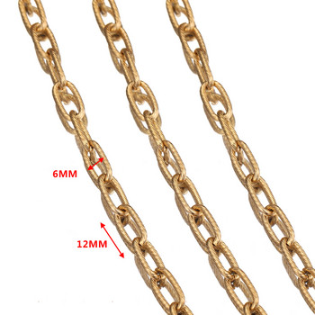 1 метър 6 mm ширина от неръждаема стомана златна спирала текстура тон кръг D Rolo връзка верига за жени колие гривна производство на едро