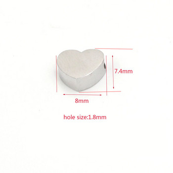5 τμχ Χάντρες καρδιάς από ανοξείδωτο ατσάλι 8 χιλ. Μαύρο ροζ επιμεταλλωμένο χρυσό διαχωριστικό χάντρες για DIY ευρήματα κοσμημάτων Hadmade βραχιόλι χονδρικής