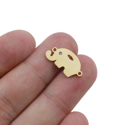 5 τμχ/παρτίδα Ανοξείδωτο ατσάλι Elephant Zircon Eye βραχιόλια Charm μενταγιόν Κοσμήματα Making Findings DIY Charms Χειροποίητα αξεσουάρ