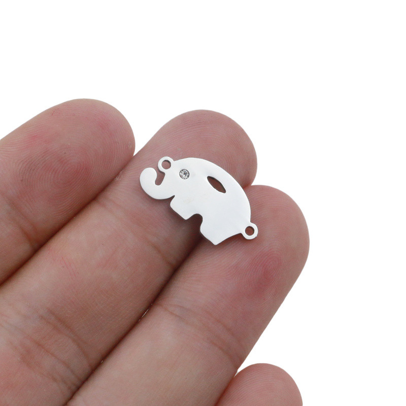 5 τμχ/παρτίδα Ανοξείδωτο ατσάλι Elephant Zircon Eye βραχιόλια Charm μενταγιόν Κοσμήματα Making Findings DIY Charms Χειροποίητα αξεσουάρ