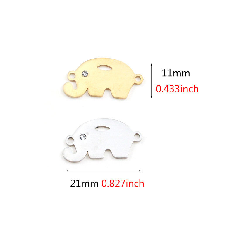 5 τμχ/παρτίδα Ανοξείδωτο ατσάλι Elephant Zircon Eye βραχιόλια Charm μενταγιόν Κοσμήματα Making Findings DIY Charms Χειροποίητα αξεσουάρ