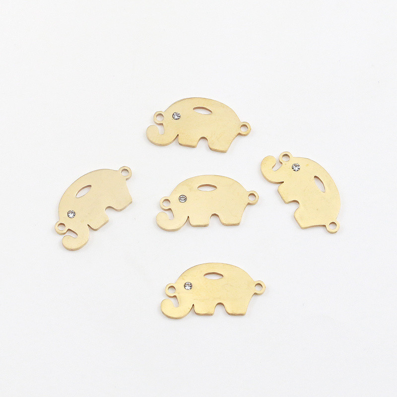 5 τμχ/παρτίδα Ανοξείδωτο ατσάλι Elephant Zircon Eye βραχιόλια Charm μενταγιόν Κοσμήματα Making Findings DIY Charms Χειροποίητα αξεσουάρ