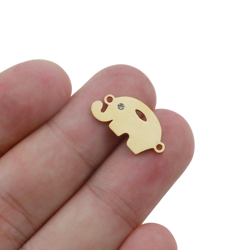 5 τμχ/παρτίδα Ανοξείδωτο ατσάλι Elephant Zircon Eye βραχιόλια Charm μενταγιόν Κοσμήματα Making Findings DIY Charms Χειροποίητα αξεσουάρ