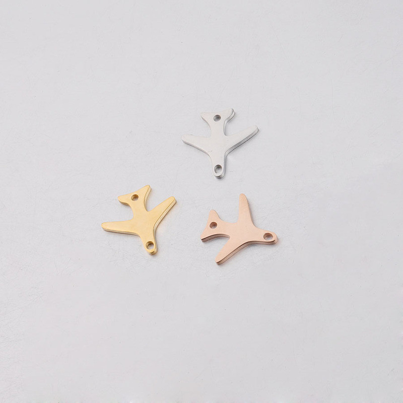 Aiovlo 5 kom/lot Dvostruka rupa od nehrđajućeg čelika Narukvica za spajanje zrakoplova DIY nalazi Komponente Metalne naušnice za izradu nakita